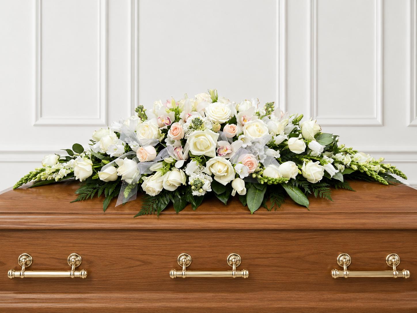Funeral Flowers Whites and Pinks 