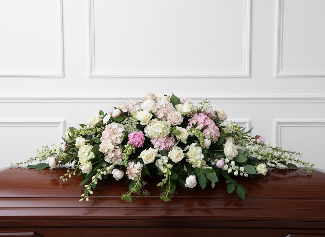 Funeral Flowers Pinks and Whites 