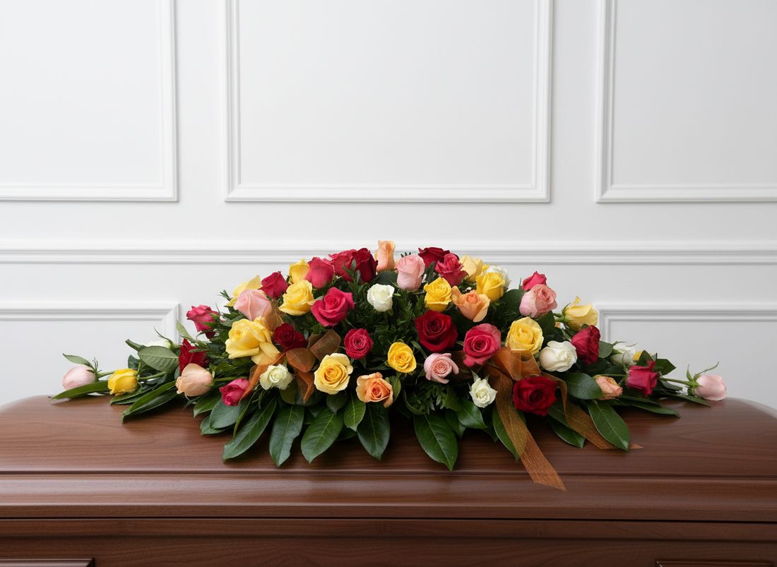 Funeral Flowers Roses Autumnal