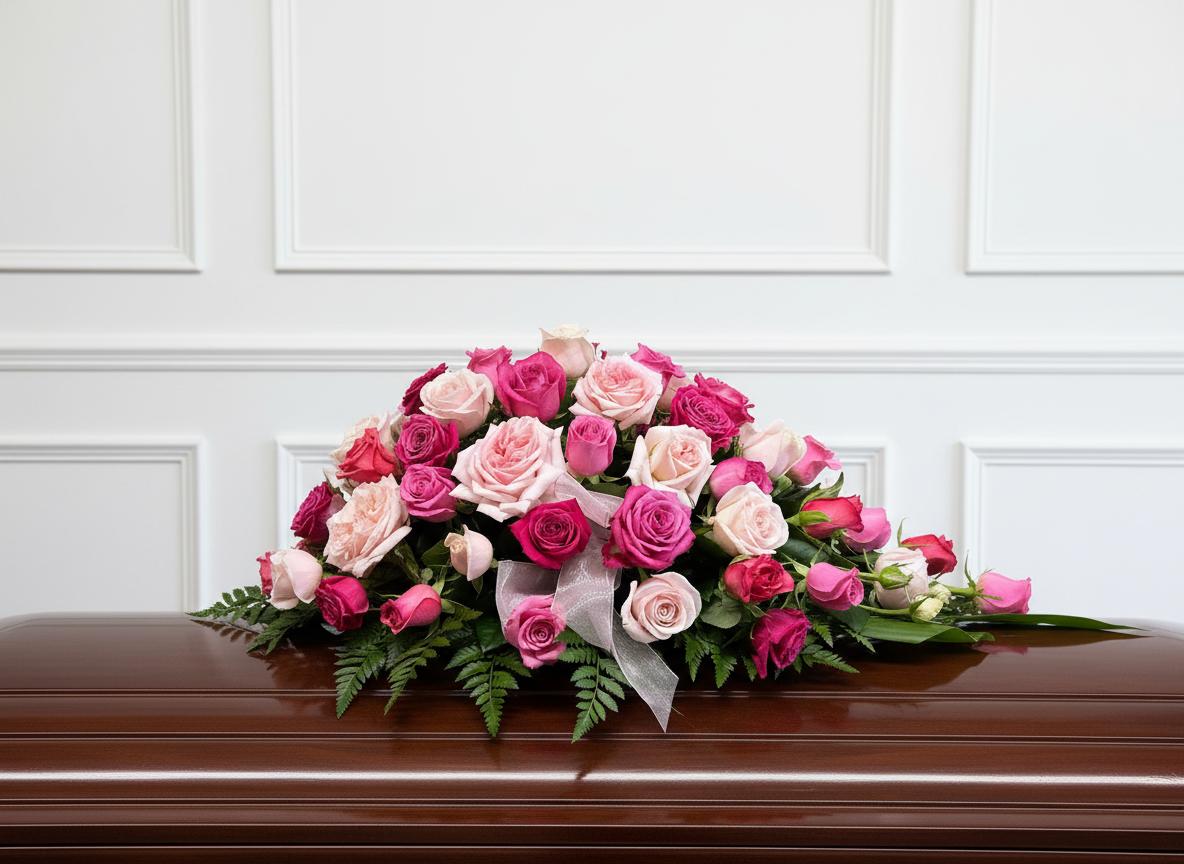 Funeral Flowers mixed Pink Roses 