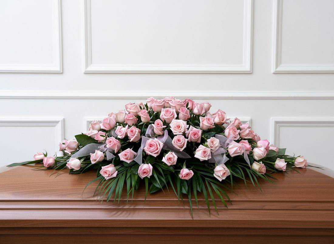 Funeral Flowers Pink Roses 