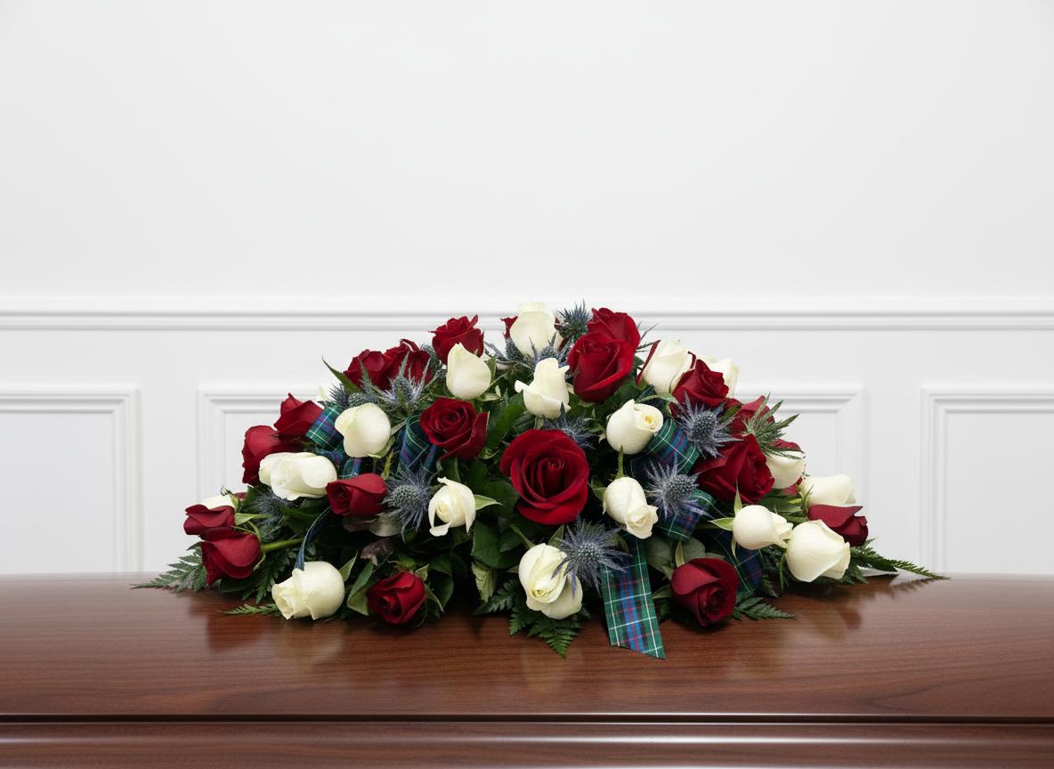Funeral Flowers Roses Thistle 