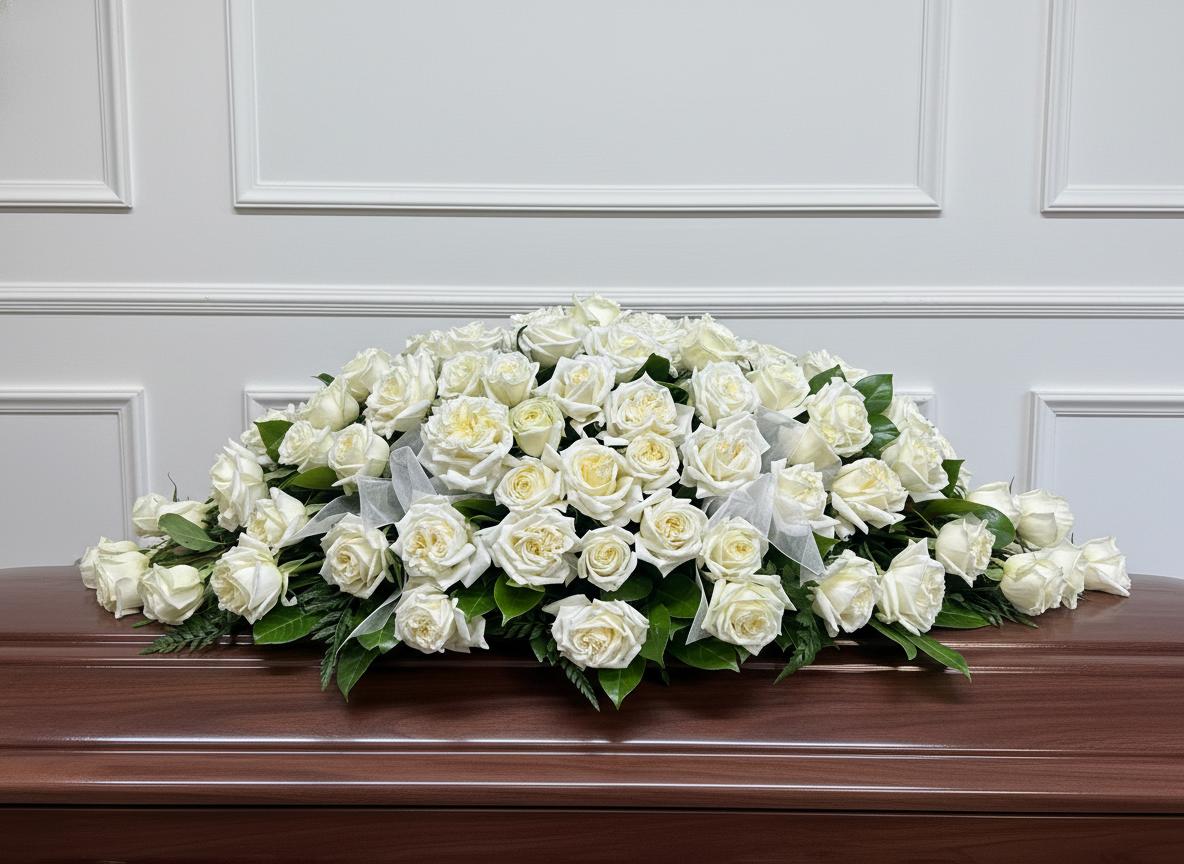 Funeral Flowers White Roses 