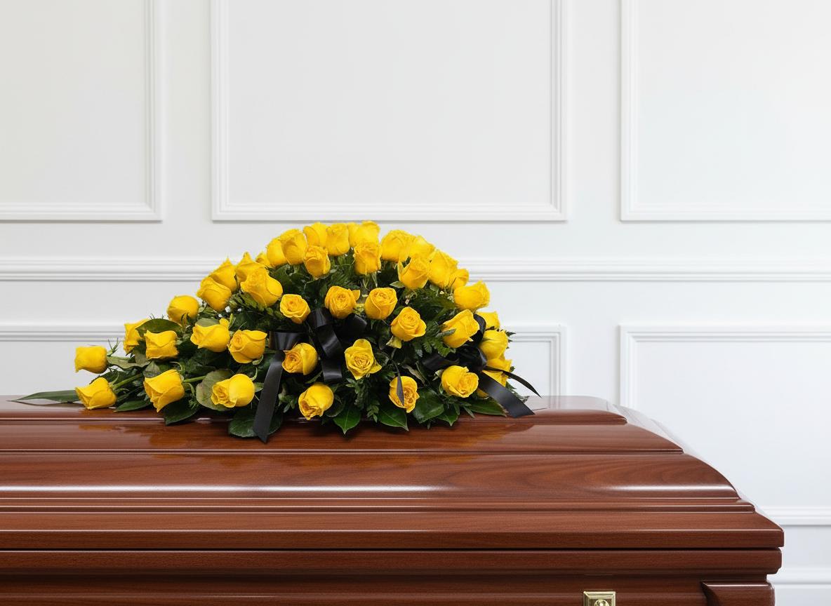 Funeral Flowers Yellow Roses 